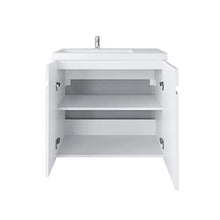 Planetmöbel Set completo di mobili da bagno con lavabo e armadietto a specchio, colore bianco
