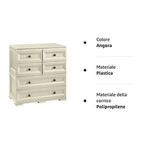 Tontarelli S.p.A. CASSETTIERA 4 CASS. Piccoli, 2 Grandi Mobile Contenitore, Angora, 79x47x85.5 cm