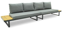 Set Salotto da Giardino Divano Modulare e Tavolino in Alluminio e Legno Dafne Antracite