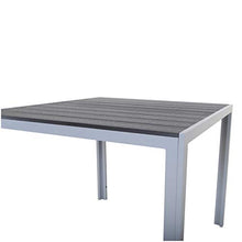 Chicreat Tavolo in alluminio con superficie in polywood, 90 x 90 x 75 cm, argento e nero