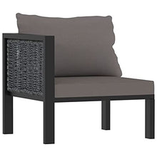 SKM Set Divani da Giardino 10 pz con Cuscini in Polyrattan Antracite (68.12kg)