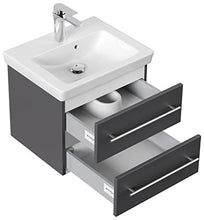emotion Lavabo con mobiletto, Legno, Antracite Lucido, 50, 2 unità