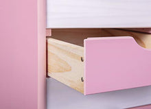 Inter Link Cassettiera con Ruote Laminato, Bianco e Rosa