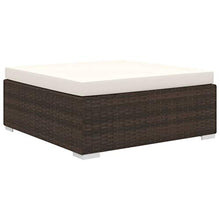 SKM Set Divani da Giardino 4 pz con Cuscini in Polyrattan Marrone (35.9kg)