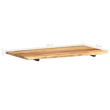 FAMIROSA Piano per Lavabo Bagno in Massello di Acacia 100x55x2,5 cm