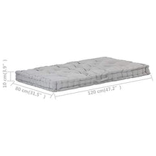 vidaXL - Cuscino per pallet, in cotone, 120 x 80 x 10 cm, colore: Grigio