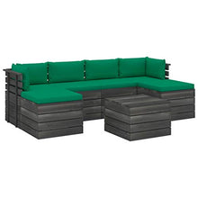 FAMIROSA Set Divani da Giardino su Pallet 7 pz con Cuscini Massello Pino-1976