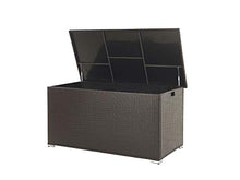 Beliani Scatola per Cuscini Marrone Rattan Sintetico Coperchio 155 x 75 cm 770 L Modena