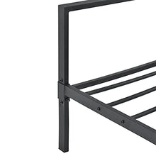[en.casa] Struttura Letto in Metallo con Testiera Bassa 180 x 200 cm Letto Matrimoniale King Size - Nero