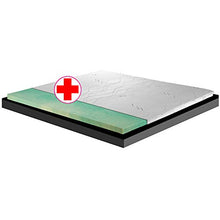 Topper, sovra materasso RIGIDO, correttore ortopedico materasso in BIOGREEN Alto 6 cm, tessuto anallergico sfoderabile, 4 lati in ARGENTO - ORTOPEDIC matrimoniale 160x190
