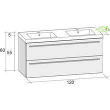 Insieme Mobile & lavabo Riho Bellizzi Set 26 in legno stratificato 120 x 45 x H 60 cm