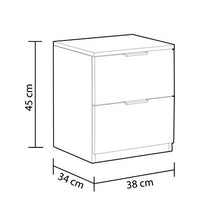 Comodino, libro da ufficio, modello low cost, finitura bianca opaca, misure: 38 cm (larghezza) x 45 cm (altezza) x 34 cm (profondità)