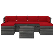 FAMIROSA Set Divani da Giardino su Pallet 7 pz con Cuscini Massello Pino-1977
