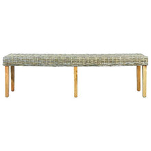 vidaXL - Panchina Kubu in rattan naturale e legno di mango massiccio, 160 cm