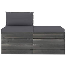 FAMIROSA Set Divani da Giardino su Pallet 2 pz con Cuscini Massello Pino-1671