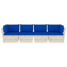 vidaXL Divano da Giardino a 4 Posti su Pallet con Cuscini Legno Abete