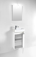 Homexperts GIZO Set per la Vasca degli Ospiti, Materiale a Base di Legno, Bianco Lucido, 41 x 25 x 128 cm