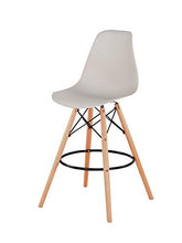 Set di 2 sgabelli da bar, piedi in legno, stile scandinavo, per sala da pranzo, bistrot, bar, 108 cm, colore: cachi