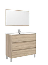 Dmora Mobile Bagno + Specchio-Legno, 100 x 86 x 110 cm