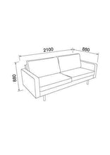 Amazon Brand - Movian Ticino - Divano a 2 posti e mezzo, 88 x 210 x 88 cm (Lu x La x A), grigio - Arredi Casa