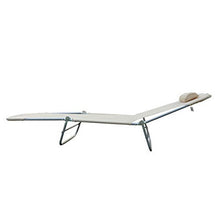 Outsunny Lettino reclinabile Sdraio Sedia da Giardino/Spiaggia/Piscina Crema Pieghevole
