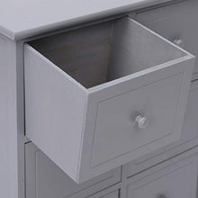 E E-NICES Armadietto con 6 Cassetti Grigio 60x30x75cm Legno di Paulownia