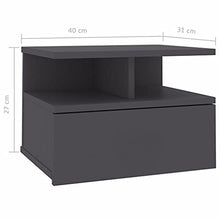 SKM Comodini Pensili 2 pz Grigio 40x31x27 cm in Truciolato