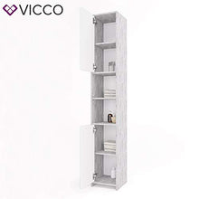 Vicco Mobiletto bagno Kiko Mobiletto alto Armadietto bagno Bianco/Cemento