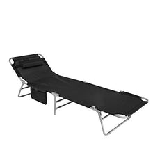 SoBuy® Sdraio Pieghevole,Lettino Prendisole,Schienale reclinabile,Nero,OGS35-SCH,IT