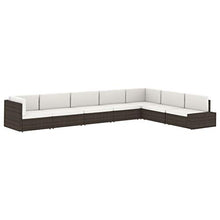 Divano-divano modulare in polyrattan nero