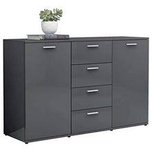 vidaXL Credenza Grigio Lucido 120x35,5x75 cm in Truciolato