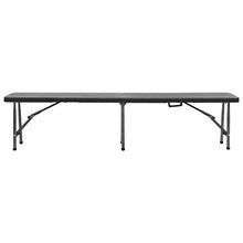 vidaXL Panchine da Giardino Pieghevoli 2 pz 180 cm in HDPE Nere