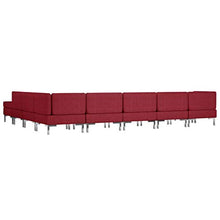 FAMIROSA Set di Divani 9 pz in Tessuto Rosso Vino