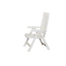 Sieger Palma Poltrona Pieghevole con Struttura in plastica, Colore: Bianco