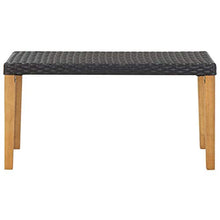 vidaXL Massello d'Acacia Panchina da Giardino Rustica Robusta Resistente Artigianale Panca Arredi per Esterni 120 cm Grigia in Polyrattan