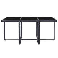 SKM Set da Pranzo da Giardino 11 pz con Cuscini in Polyrattan Nero (112.8kg)