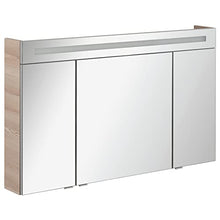Fackelmann – Set di mobili da bagno B. Clever 2 pezzi 120 cm esche con mobiletto da bagno con lavabo in marmo e armadietto a specchio LED
