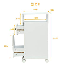 Wonderhome Carrellino per Il Bagno，Mobile Multiuso ，Carrellino Salvaspazio,Ci Sono Due Piccoli Cassetti，15 x 33 x 65 cm