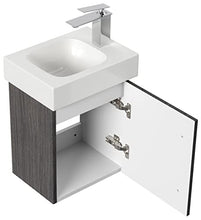 Mobile bagno con lavabo Geberit Icon 38cm a destra antracite venato