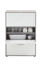 FMD möbel Dama A1 Cassettiera, 69X38X99 H cm, Grigio, Bianco, Nobilitato