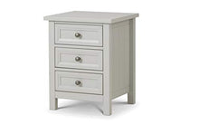 Julian Bowen Comodino Maine con 3 cassetti, Peltro, Grigio Tortora, 3 Drawer