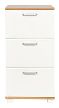 ts-ideen Comodino Cassettiera 80x40 cm Stile Moderno con 3 cassetti. Color Rovere e Bianco