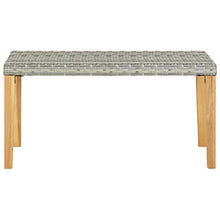 vidaXL Massello d'Acacia Panchina da Giardino Rustica Robusta Resistente Artigianale Panca Arredi per Esterni 120 cm Grigia in Polyrattan