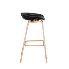 Set di 2 sgabelli da bar, piedi in metallo, per sala da pranzo, bistrot, bar, 82 cm, colore: nero