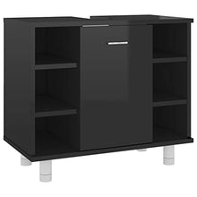 vidaXL Armadio da Bagno Nero Lucido 60x32x53,5 cm in Truciolato