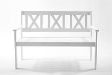 Ambientehome - Panchina da giardino, 2 posti, in legno, modello: EVJE, colore bianco