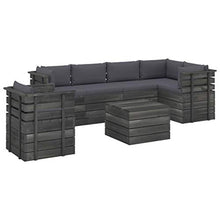 vidaXL Set Divani da Giardino su Pallet 7 pz con Cuscini Massello Pino