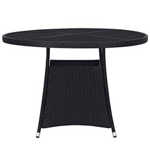 Oushome Tavolo da Giardino Nero 110x74 cm in Polyrattan