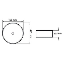 Lavabo rotondo in ceramica per bagno interno bianco 41,5 x 13,5 cm