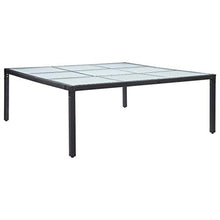 E E-NICES Tavolo da Giardino Nero 200x200x74 cm in Polyrattan